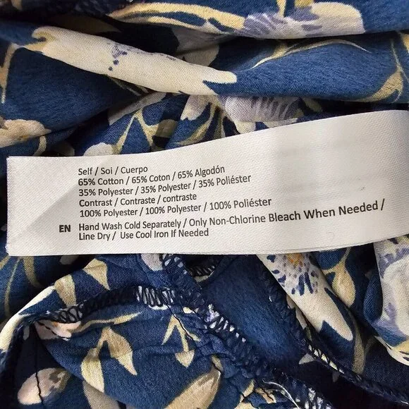 ❤️203 Band Of the Free Chambray Denim Floral Boho Tier Midi Dress - Picture 8 of 10